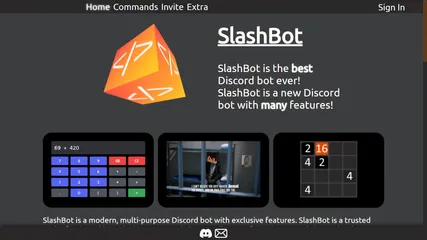 A website for my previous Discord bot, SlashBot